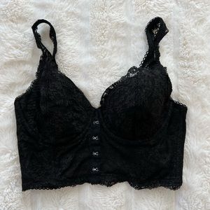 Black Lace Bustier Bra Top